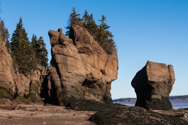 Hopewell Rocks are rock formations located at the upper reaches of the Bay of Fundy, near Hopewell Cape.
