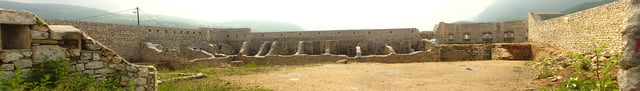 A panoramic view of the ruined castle of Bijela Tabija "White Bastion" in the very east of Sarajevo.