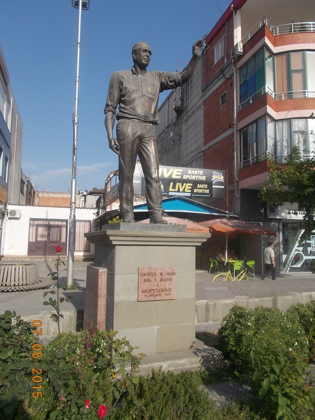The statue of George W. Bush was erected at Fushë-Krujë, Albania after his visit