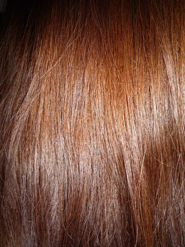 A close-up view of brown hair