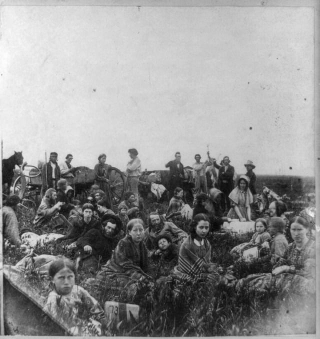 Settlers escaping the Dakota War of 1862