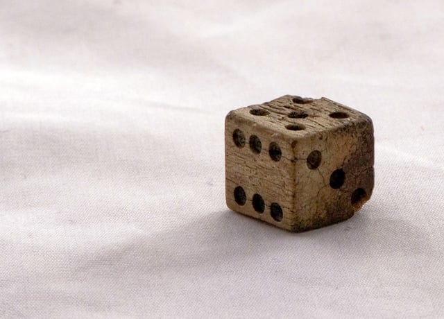 Bone die found at Cantonment Clinch (1823–1834), a fort used in the American Civil War