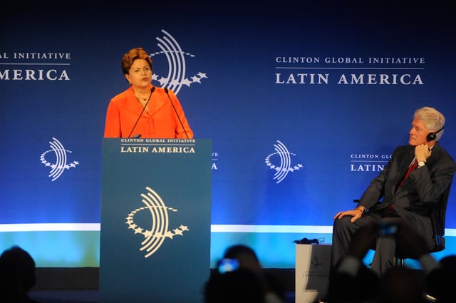 President of Brazil Dilma Rousseff opens Clinton Global Initiative Latin America in Rio de Janeiro, 2013