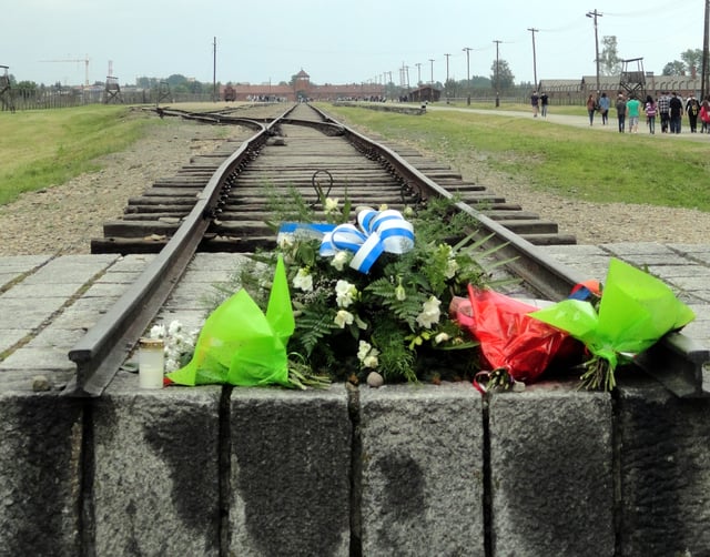 End of the rail track inside Auschwitz II-Birkenau