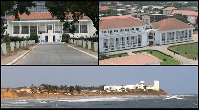 Parliament House of Ghana seat of the Government of Ghana, the Supreme Court of Ghana and Judiciary of Ghana buildings, Osu Castle is the de facto residence of presidency and The Flagstaff House is the official residence and presidential palace.