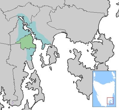 The City of Hobart (green) and Greater Hobart (teal)