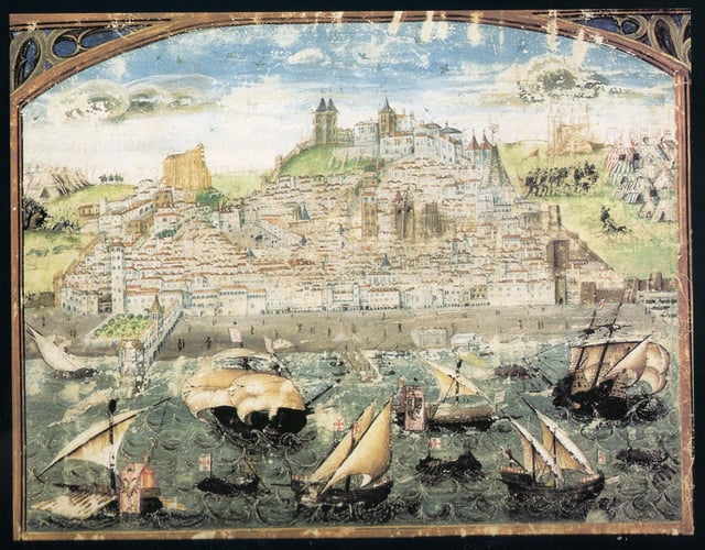 The oldest known image of Lisbon (1500–1510) from the Crónica de Dom Afonso Henriques by Duarte Galvão