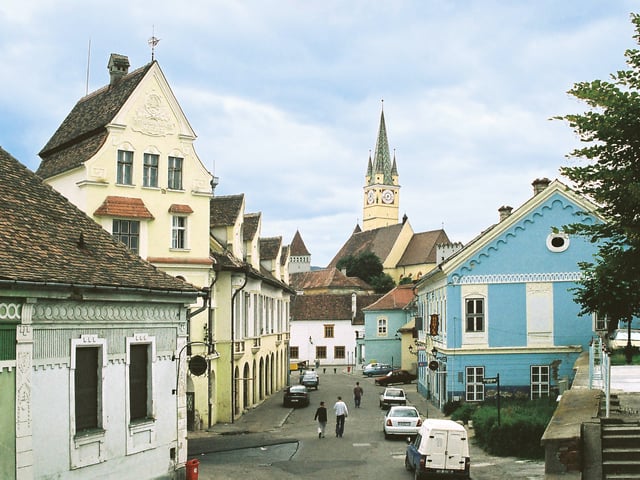 The historic city centre of Mediaș in 2006