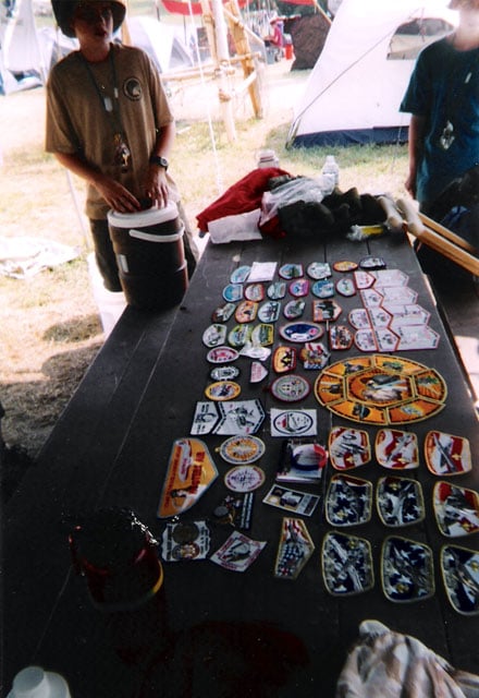 A patch collection from the 2005 National Scout Jamboree