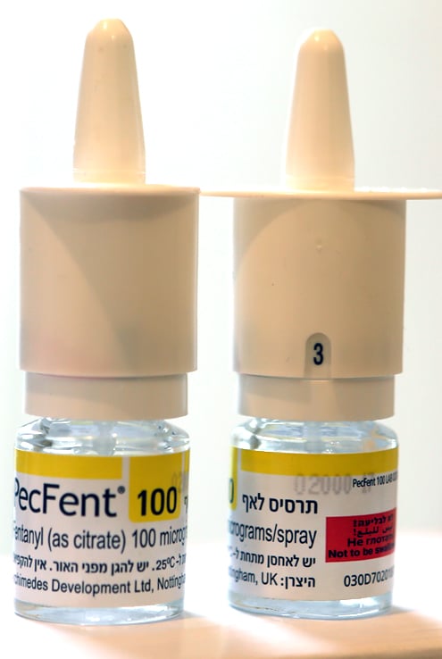 A fentanyl nasal spray with a strength of 100 mcg per use
