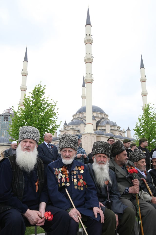 Chechen World War II veterans during celebrations on the 66th anniversary of victory in the Great Patriotic War