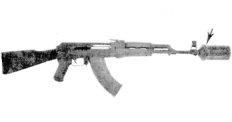 AK-47 with Kalashnikov grenade launcher mounted on the muzzle