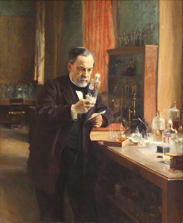 Louis Pasteur, as portrayed in his laboratory, 1885 by Albert Edelfelt