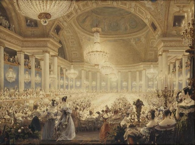 Women's Banquet at the Tuileries painted by Viollet-le-Duc (1835)
