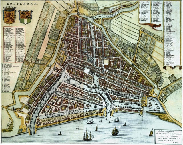 Map of Rotterdam by Willem and Joan Blaeu (1652)
