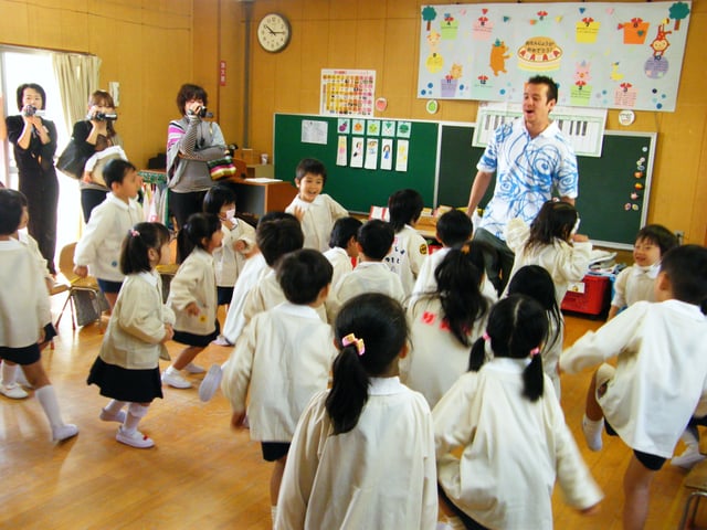 Young children in a kindergarten in Japan