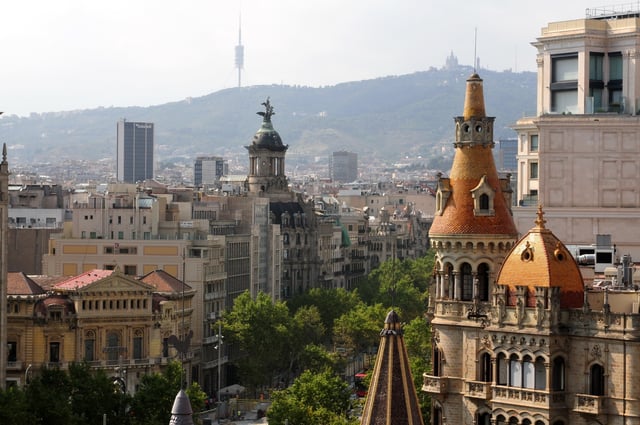 View over the Passeig de Gràcia avenue