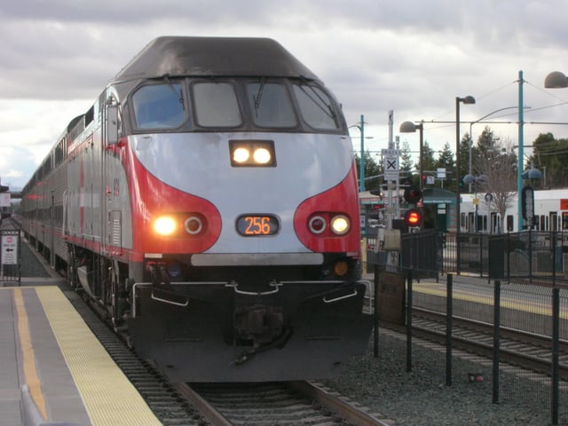 Caltrain commuter rail at the Downtown Mountain View Station