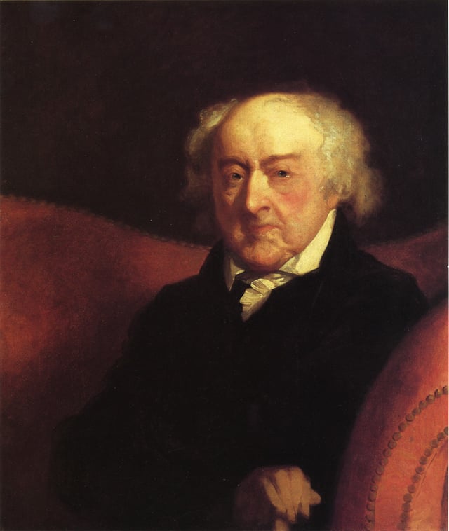 John Adams by Gilbert Stuart (1823). This portrait was the last ever made of Adams, done at the request of John Quincy.
