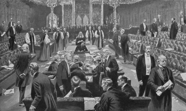 The passage of the Parliament Act 1911. Votes in both Houses of Parliament are conducted in the form of divisions.