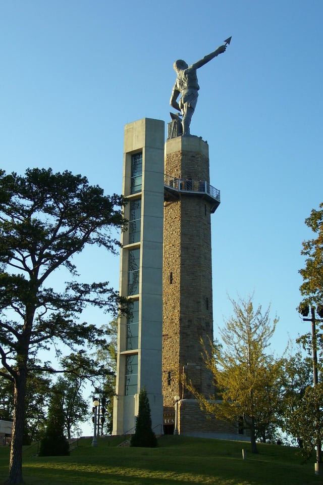 The Vulcan statue on top of Red Mountain in Vulcan Park