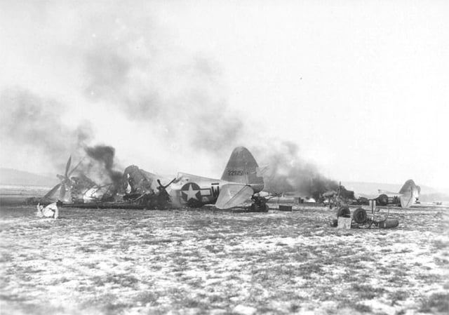 P-47s destroyed at Y-34 Metz-Frescaty airfield during Operation Bodenplatte