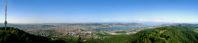 View over Zürich and Lake Zürich from the Uetliberg