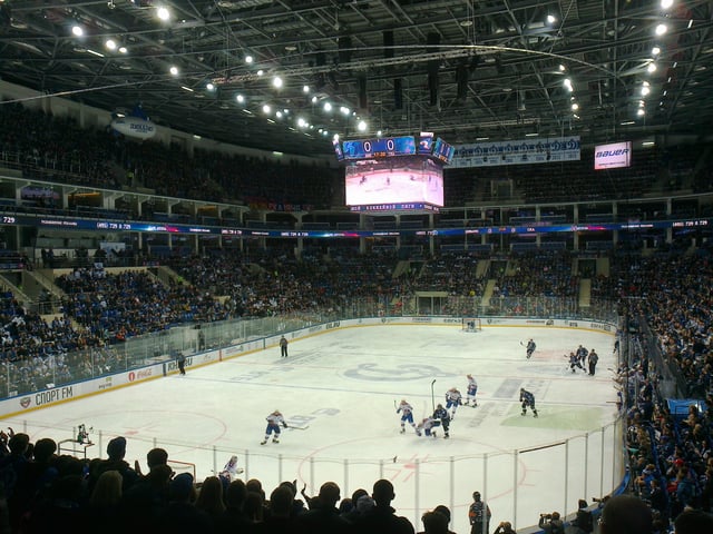 VTB Ice Palace during a game of KHL, a league considered to be the second-best in the world