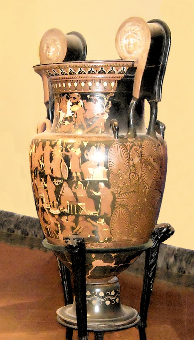 The "Darius Vase" at the Achaeological Museum of Naples. Circa 340-320 BC.
