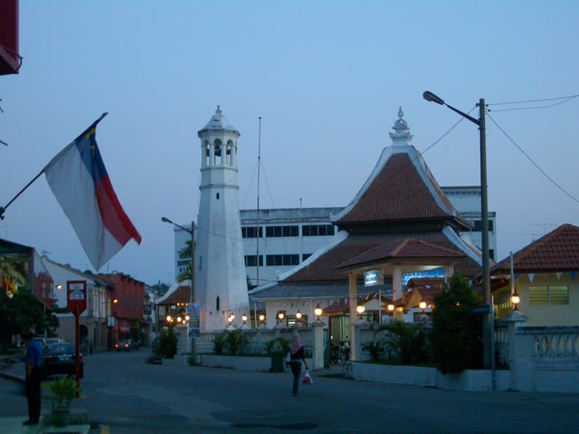 Kampung Hulu Mosque, the oldest mosque in Malaysia, influenced by the Malay, Chinese and Hindu architecture