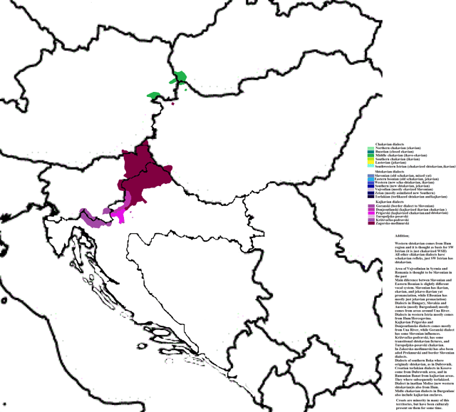 Distribution of the Northwestern Kajkavian dialect