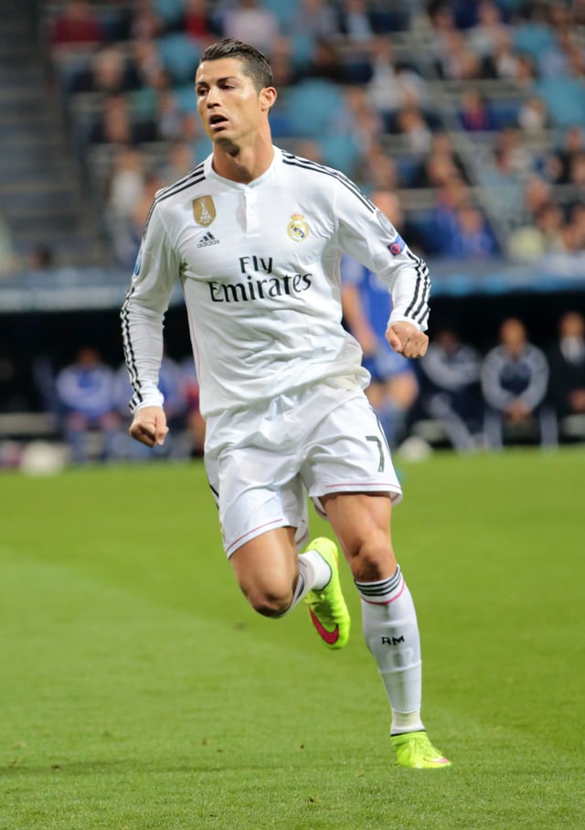 Cristiano Ronaldo has been deployed as an inverted winger.