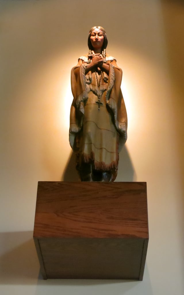 Saint Kateri Tekakwitha, the patron of ecologists, exiles, and orphans, was canonized by the Catholic Church.