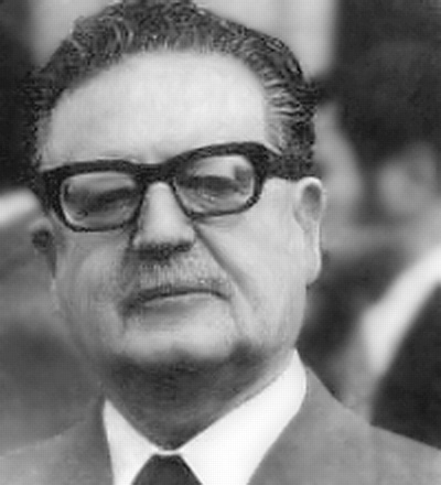 Salvador Allende, President of Chile and member of the Socialist Party of Chile, whose presidency and life were ended by a CIA-backed military coup