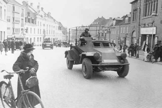 German Leichter Panzerspähwagen armoured car in Jutland.