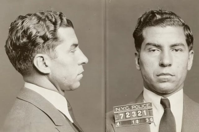 Mugshot of Charles Luciano, Italian-American mobster, in 1936