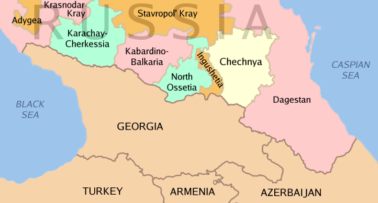 Chechnya and Caucasus map