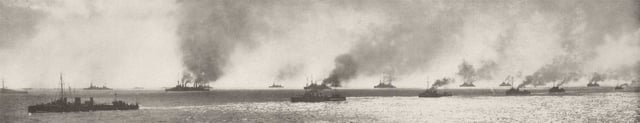Panoramic view of the Allied fleet in the Dardanelles
