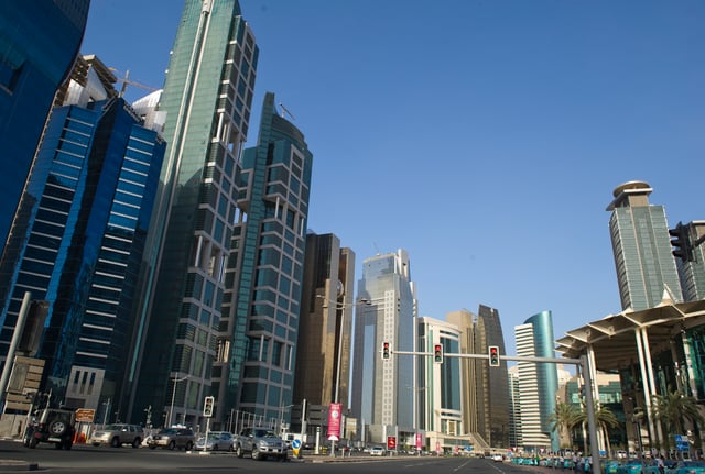 Commercial district in Doha.