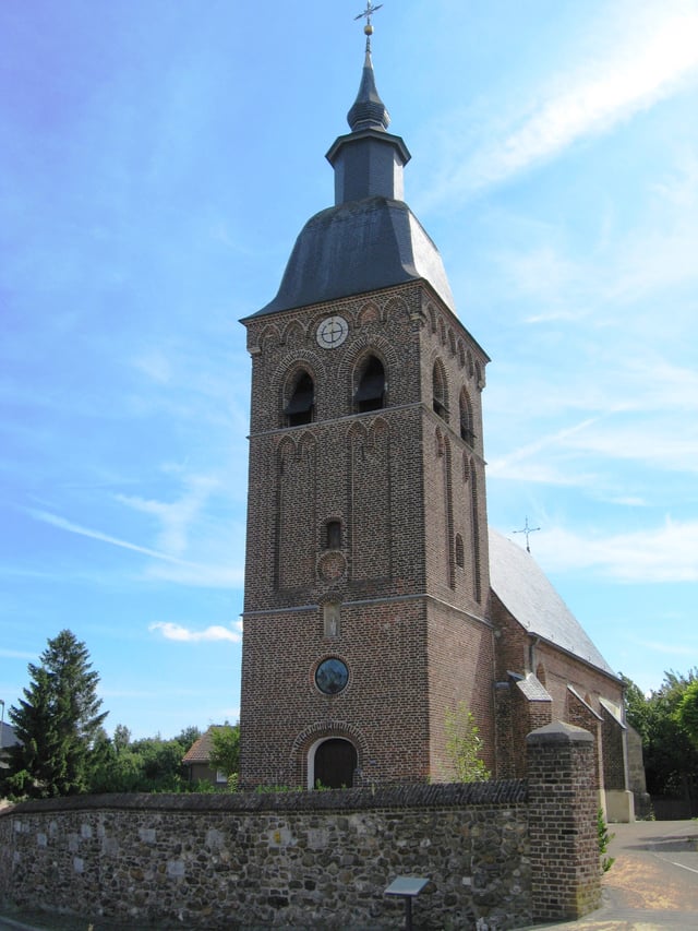 A church in Houthalen. A typical church, similar to those in many villages in Flanders
