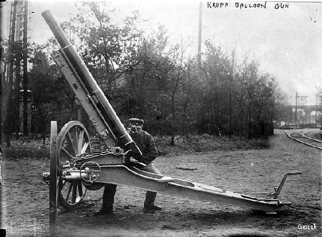 1909 vintage Krupp 9-pounder anti-aircraft gun