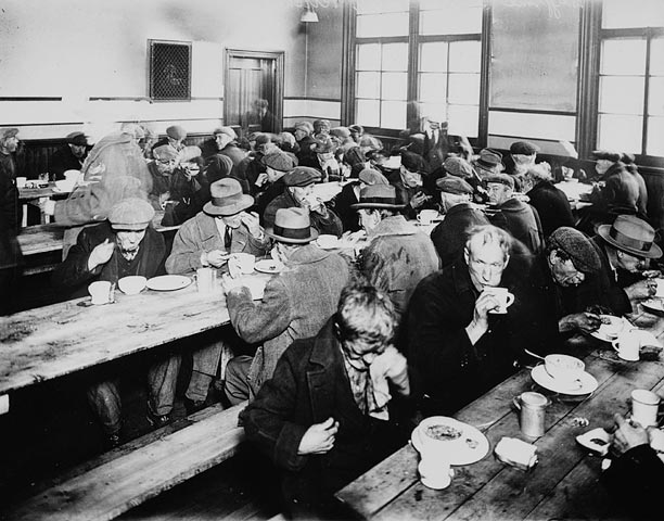 A soup kitchen in Montreal, Quebec, Canada in 1931.