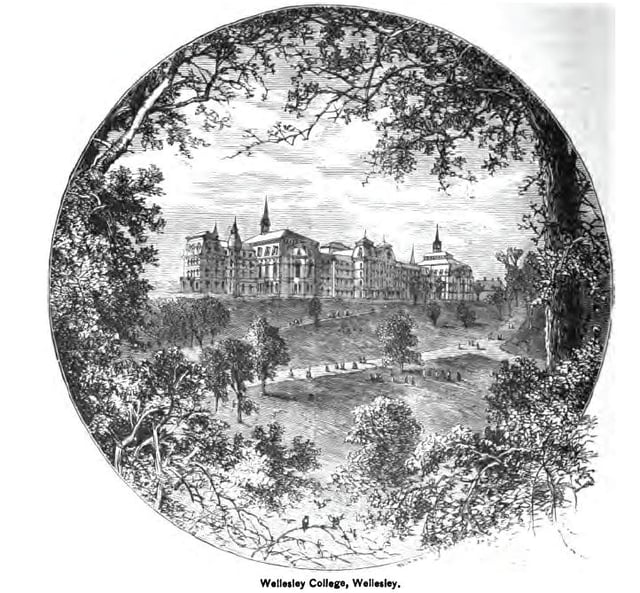 Campus of Wellesley College as it appeared circa 1880