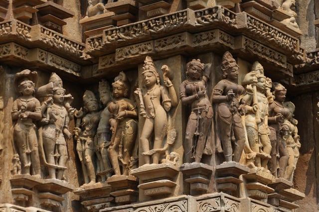 High-relief deities at Khajuraho, India