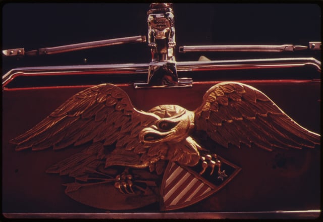 Eagle insignia on an FDNY rig, 1974. Photo by Danny Lyon.