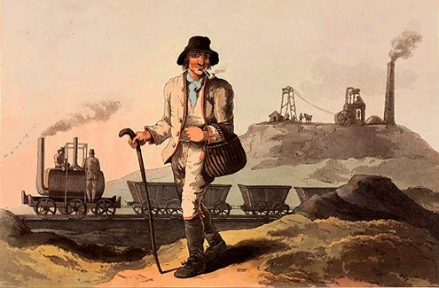 "The collier" at Middleton Colliery, in The Costume of Yorkshire by George Walker, 1814
