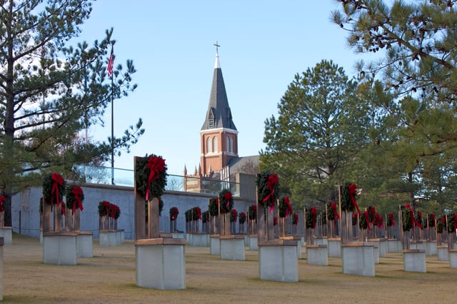 Oklahoma City National Memorial at Christmas