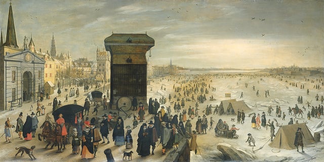 Winter scene by Sebastian Vrancx, 1622