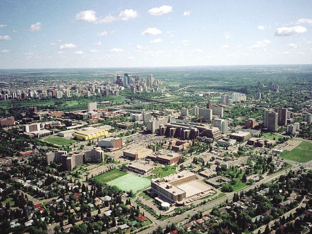 The University of Alberta overlooks the North Saskatchewan River and downtown Edmonton.