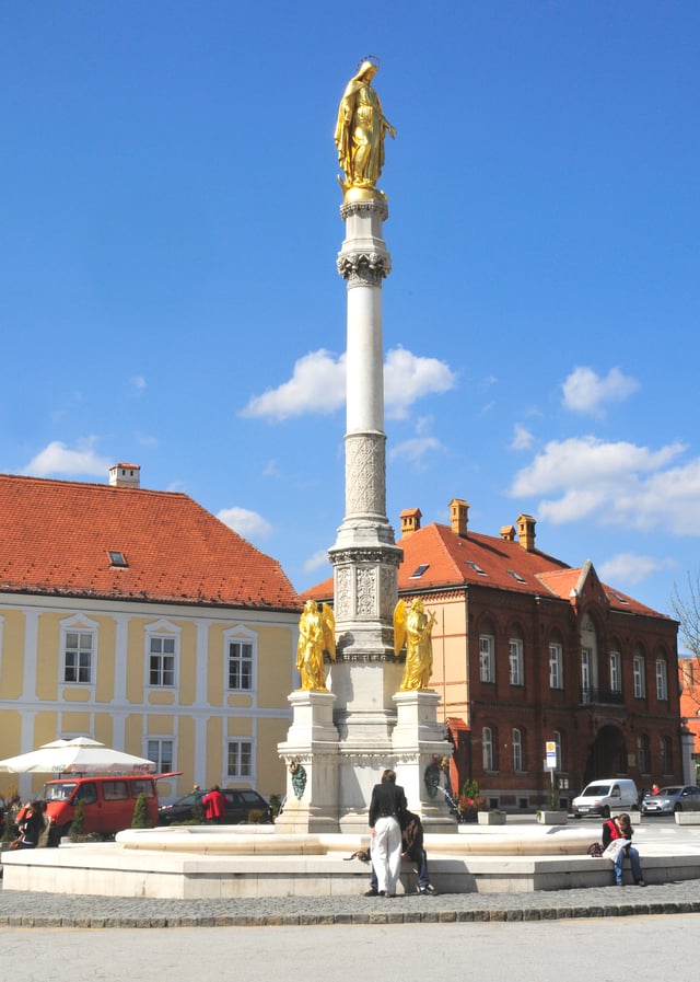 Column with Statue of Virgin Mary with four Angels, Kaptol